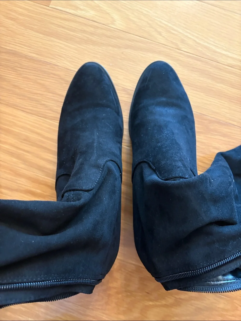 Steve Madden Black Over-the-Knee Suede Boots with Block Heel